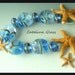 Lampwork Beads Handmade by Catalina Glass SRA Blue Surf Ocean Set 11 Beads
