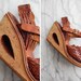 1970s vintage cut out wedge sandals / size 7.5