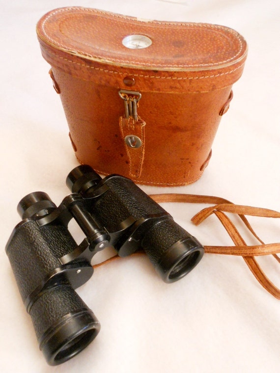 Vintage Binoculars With Leather Case 1940s by YoYoCottage on Etsy