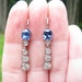 Striking Vintage Platinum Diamond Cornflower Blue Sapphire Earrings - appx. 2.72 carats total - Perfect Something Blue for Bride - FREE SHIP