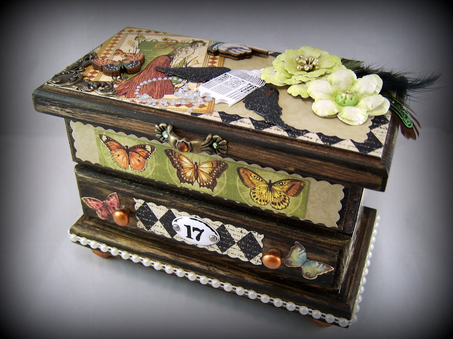 Curious Jewelry Box Altered Art Mixed Media 3D collage