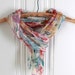 Cute 80s Watercolor Floral Long Sheer Scarf