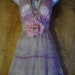 RESERVED for Julie Moscioni Pink maxi dress lace silk tiered ruffle boho rose dolly wedding medium by vintage opulence on Etsy