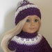 American Girl Doll Clothes - Crocheted Poncho Set - Violet with Lavender and Cream Trim for 18 Inch American Girl Doll
