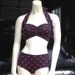 Retro Black and red polka dot Bikini Swimwuit sizes xs-Xl made to order