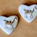 2 Sweet Stoneware Llama in a Heart Buttons