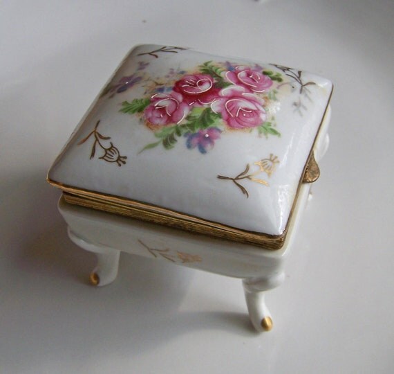 Etsy Vintage Porcelain Trinket Box Jewelry Box Porcelain
