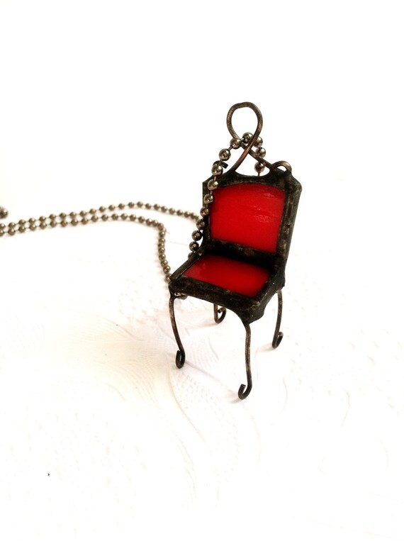 Chair Necklace Quirky Jewelry Soldered Sweetheart Chair