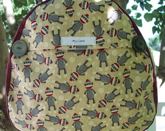 My Carrie Toddler Backpack made with Sock Monkey Fabric