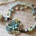 Shabby chic enamel flower rhinestone bracelet. Tiedupmemories