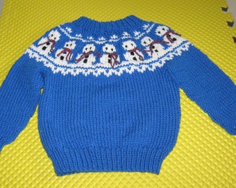 Handknit Snowman Ski Sweater