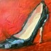 Fun Shoes, original oil painting 8 by 8