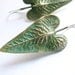 Large Jungle Verdigris Leaf Earrings - Mixed Metal Green Patina Jewelry