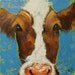 Cow painting 522 12x12 inch animal portrait original oil painting by Roz