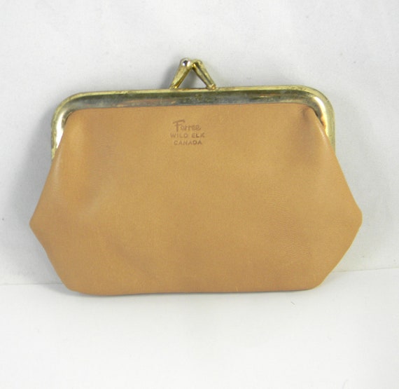 Vintage change purse elk leather made in Canada by FeliceSereno