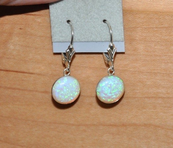 Opal Earrings Sterling Silver Earrings Australian Opal