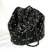 Faux Black Leather Quilted & Studded Vintage Bucket Bag Chain Strap 1990s