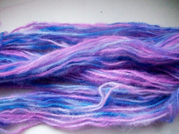 Alpaca rich yarn hand painted 25g  pink purple by SpinningStreak