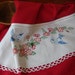 Tea Towel with a Vintage Touch - Bluebirds & Blossoms- Pretty Vintage Recycled to Upcycled