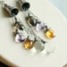 Gemstone Earrings - Oxidized Silver - Sterling Silver - Multi Gemstones - Wire Jewelry - Handmade Earrings