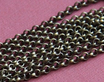 10ft of Antique brass Rollo chain 3mm solder links