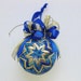 Quilted Ornament Blue and Gold