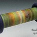 Handmade Glass Focal Bead Lampwork - Earthy Tie Dye n Navy Blue Cylinder