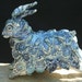 goat figurine - Blue Goat - porcelain animal figurine