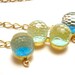 Blue Bubble Necklace - Sparkly aqua and blue glitter 3D bubble necklace on gold chain