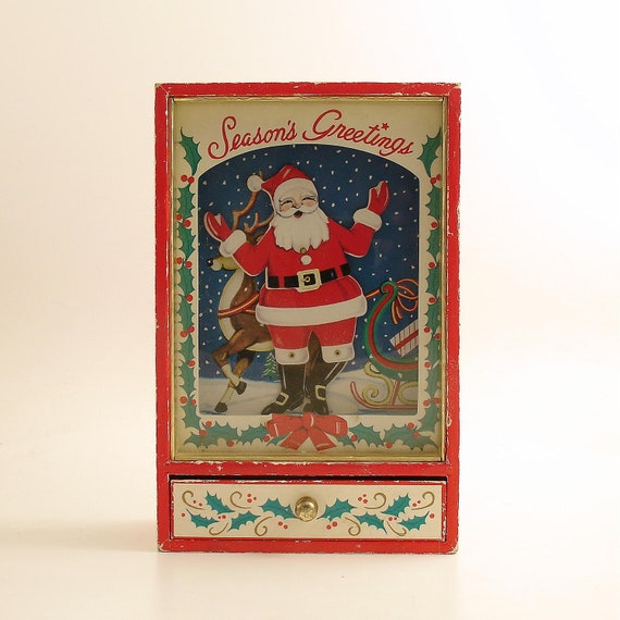 Vintage Christmas Dancing Santa Music Box