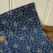 Floral indigo selvedge pocket square, handkerchief - eco vintage fabric in the 19th century manner