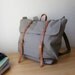 The Rucksack // Backpack in Gray Canvas and Leather
