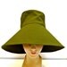 Wide Brim Sun Hat in Olive Green - Size L