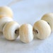p i n o c e a n handmade lampwork spacer beads set (6) - ivory -