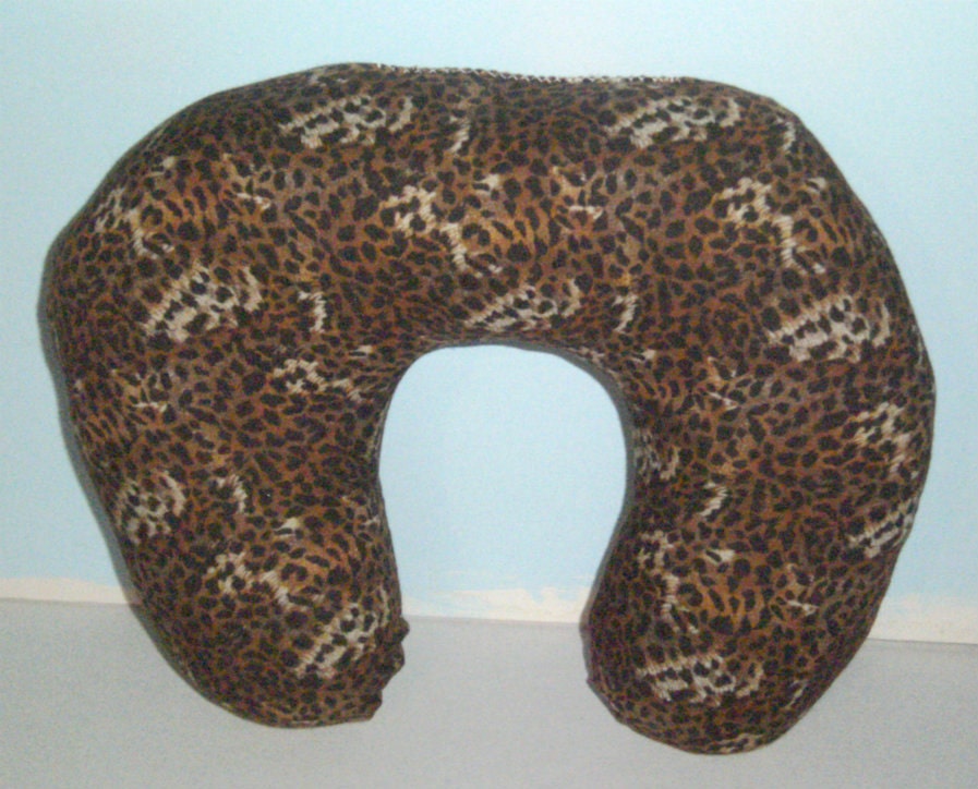 Leopard Print Pillow Neck Pillow Travel by CarriesCraftStore