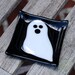 Reserved for Alia - SALE Ghost Halloween Fused Glass Dish, Candy Dish, Soap Dish, Decoration