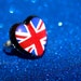 Jewelry, Union Jack Flag, Heart Shape Resin Glitter Ring, Red White & Blue, Patriotic UK Handcrafted by isewcute