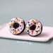 Chocolate Donut Earrings - Rainbow Polymer Clay Studs - Donut Collection