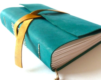 Personalised Leather Journal,engraved, Teal