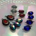 13 Pcs - Mixed Lot Of Glass Jewels Preset in One and Two Ring Blackened brass Settings See Listing for Details