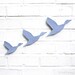 Ceramic wall art Flying ducks set of three Wedgwood pale baby blue Pottery birds Home decor wall ornaments Modern classic retro silhouette