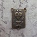 Crowned Mary Bronze Rosary Center Flaming Sacred Heart With Labarum Or Chi-Rho Symbol