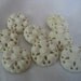 Set of 8 VINTAGE Pierced White Plastic BUTTONS