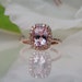 2.3ct cushion Peach sapphire Champagne sapphire ring diamond ring 14k rose gold Engagement ring