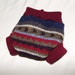 Wool Diaper Cover Earthy Stripes and Red Trim Made from Recycled Wool