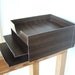 Mid Century Wood Grain Metal Desktop Organizer File Tray