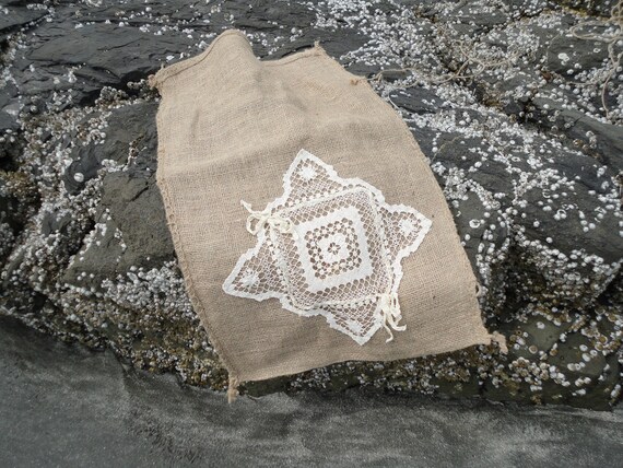 ... Bag Antique Vintage Lace Trim For Beach Combing Finds or Wedding Card