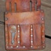 LEATHER TOOL BELT, utility pouch, vintage, fanny pack, rustic primitive bag, great patina