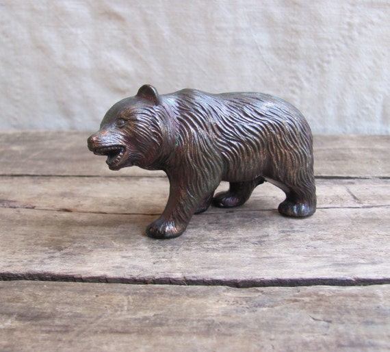 GRIZZLY // vintage cast metal bear figurine by MouseTrapVintage