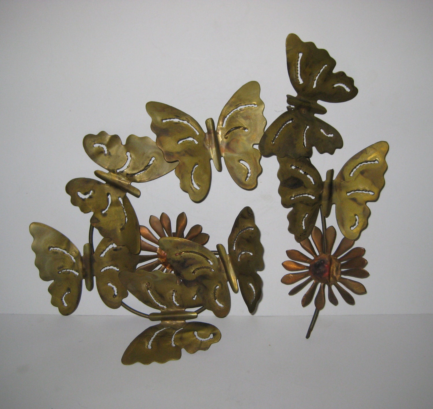 Vintage Metal Butterfly Wall Art Wall Hanging Brass Copper